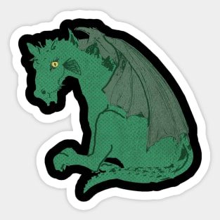 Hand-drawn Wood Dragon - The flirty one Sticker